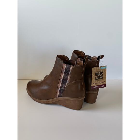 NWT Muk Luks WOMEN'S ENGLAND OXFORD WEDGE BOOTIES 9.5 - Picture 6 of 10